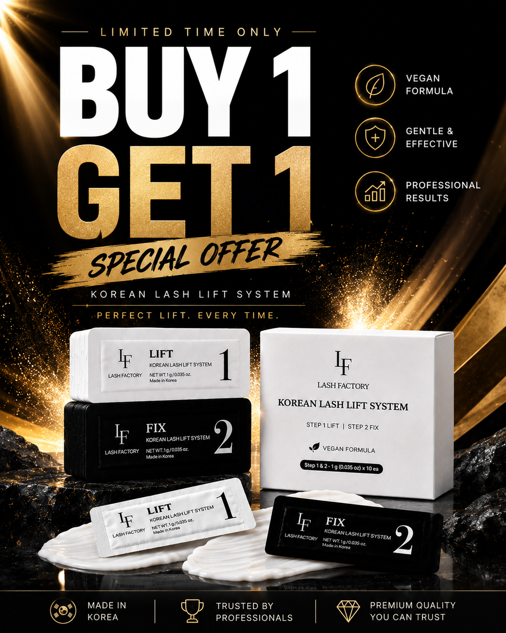 Korean Lash Lift System (Lift + Fix) - BUY 1 GET 1