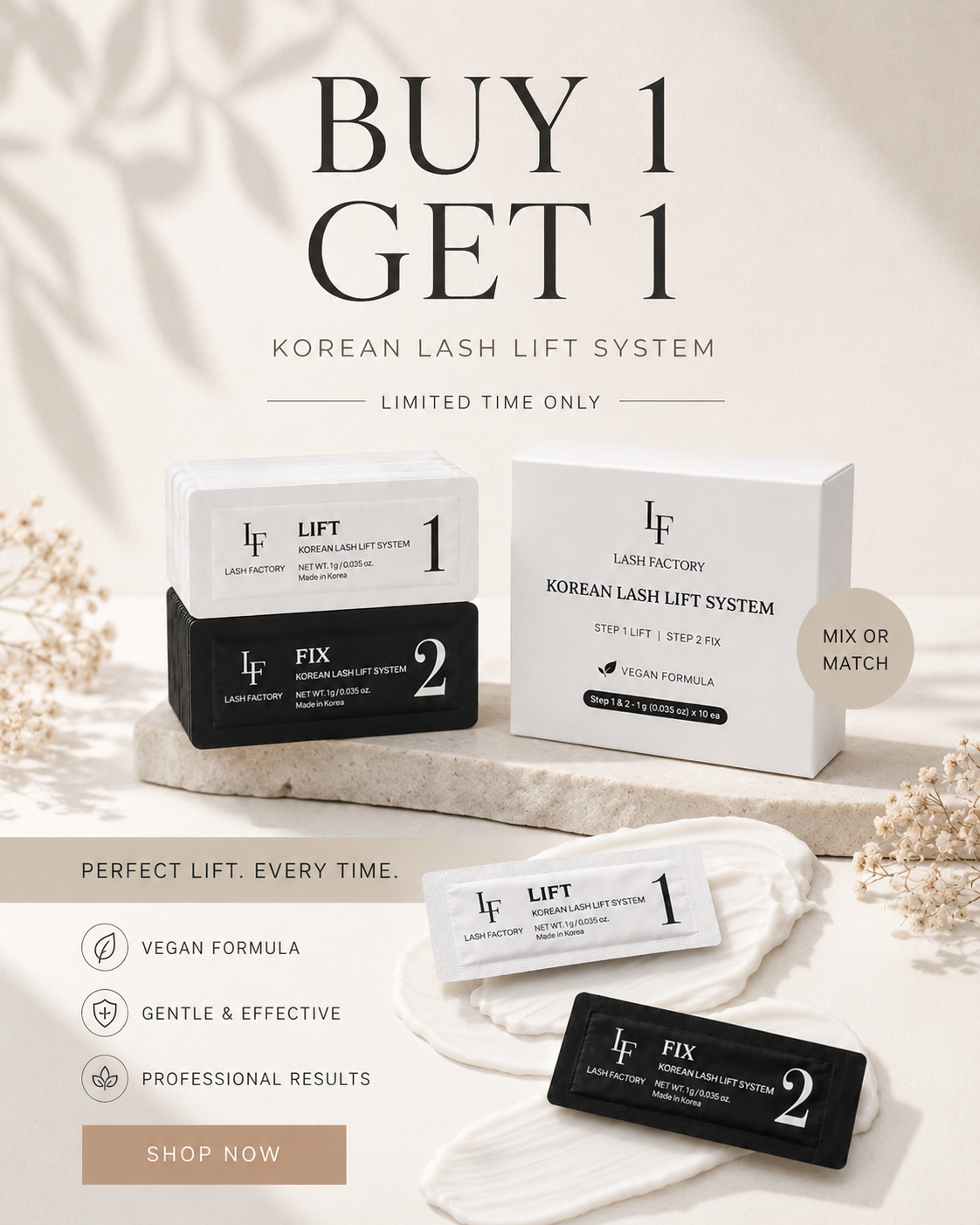 Korean Lash Lift System (Lift + Fix) - BUY 1 GET 1